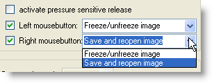 SIDEXIS DUERR CONNECT configuration of additional mouse button image release triggers 